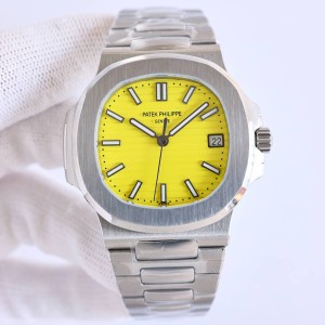 Nautilus SF 5711 1:1 Best Edition Yellow Textured Dial on SS Bracelet A324