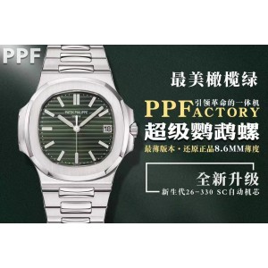 Nautilus PPF 5711/1A 1:1 Best Edition Green Textured Dial on SS Bracelet 324CS V4