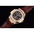 Nautilus 3KF Chronograph Date 5980 RG Black Dial on Brown Leather Strap PP.CH28-520 V2