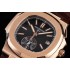 Nautilus 3KF Chronograph Date 5980 RG Black Dial on Brown Leather Strap PP.CH28-520 V2