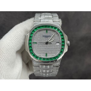 Nautilus TWF 5719 1:1 Best Edition Green Full Diamonds Dial and Bracelet 324CS