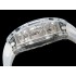 RM56-01 Transparent Tourbillon RMF Best Edition Skeleton Dial on White Rubber Strap