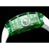 RM56-01 Green Transparent Tourbillon RMF Best Edition Skeleton Dial on White Rubber Strap