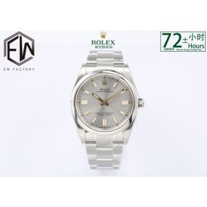 Oyster Perpetual EWF 126000 1:1 Best Edition Silver Dial on SS Bracelet A3230