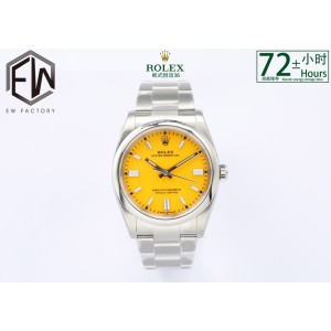 Oyster Perpetual EWF 126000 1:1 Best Edition Yellow Dial on SS Bracelet A3230