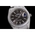 Datejust 126334 TWF SS Swarovski diamonds Grey Dial Oyster Bracelet A2824