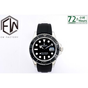 Yacht-Master EWF 226659 1:1 Best Edition Black Ceramic Bezel on Black Rubber Strap A3235