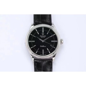 Cellini Time 50505 SS EWF Best Edition Black Dial on Black Leather Strap A3132