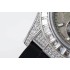 Daytona SS Full Diamonds JVSF 1:1 Best Edition 904L Steel Grey Diamond Dial on Oysterflex Strap A7750