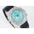 Daytona Full Diamonds JVSF 1:1 Best Edition 904L Steel Tiffany Blue Dial on Oysterflex Strap A7750