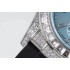 Daytona Full Diamonds JVSF 1:1 Best Edition 904L Steel Ice blue Dial on Oysterflex Strap A7750