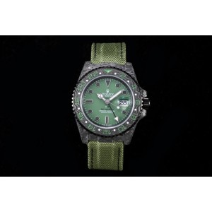 GMT Master II OMF Black Carbon Best Edition Green Dial on Green Nylon Strap SA3186 CHS