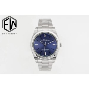 Oyster Perpetual EWF 114300 39mm 1:1 Best Edition Blue Dial on SS Bracelet A3132