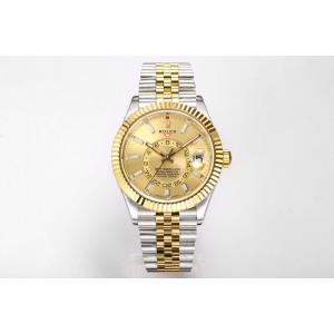Skydweller Noob SS/YG Best Edition Yellow Gold Dial on Jubilee Bracelet A9001