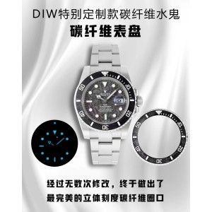 Submariner DIWF Parakeet EOC 1:1 Best Edition Carbon Fibre Dial on Bracelet A3135