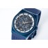 Defy Classic Blue PVD LF 1:1 Best V2 Edition Skeleton White Dial on Blue Rubber Strap A2892